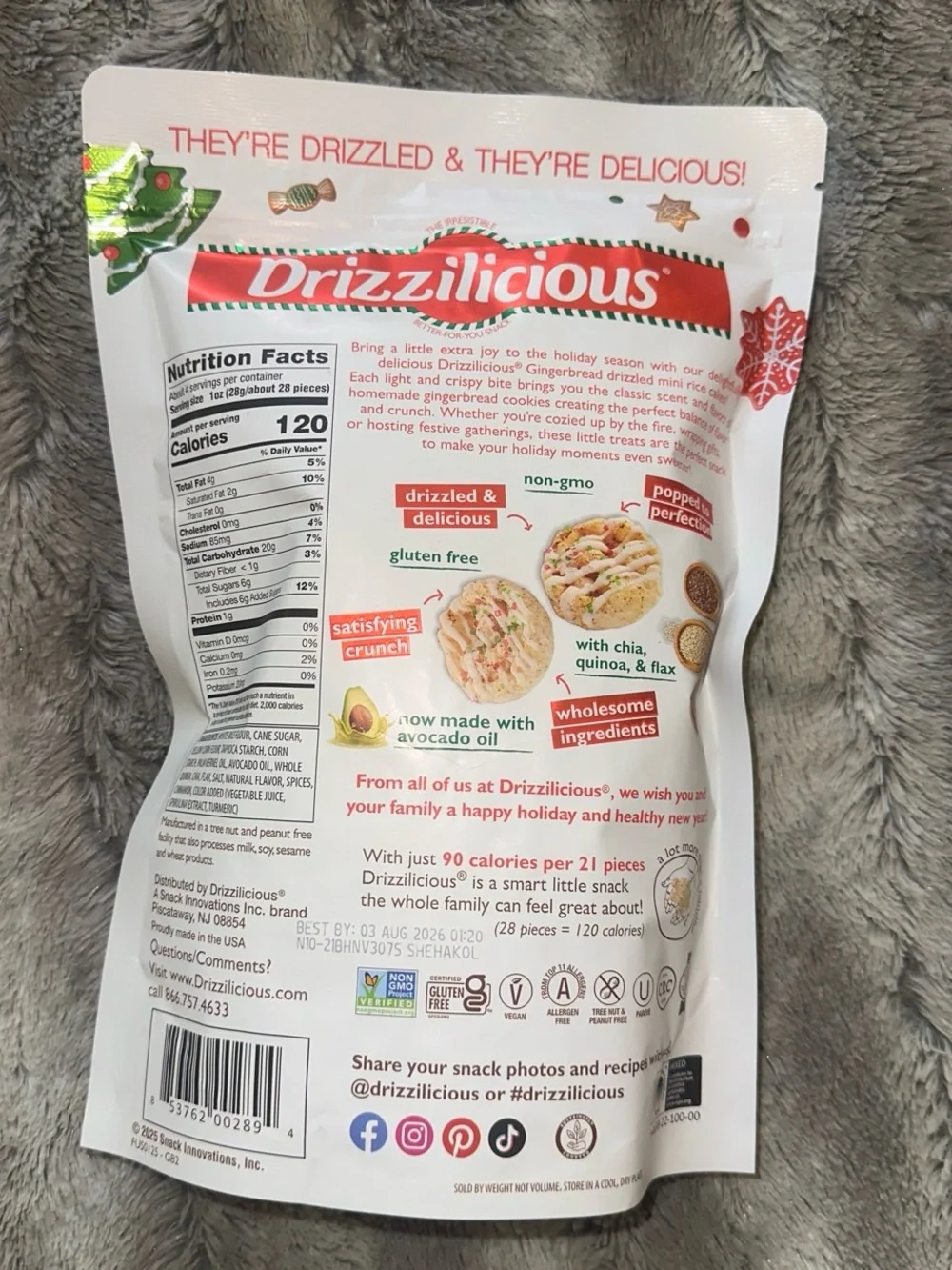 BRAND NEW Drizzilicious gingerbread rice cake bites